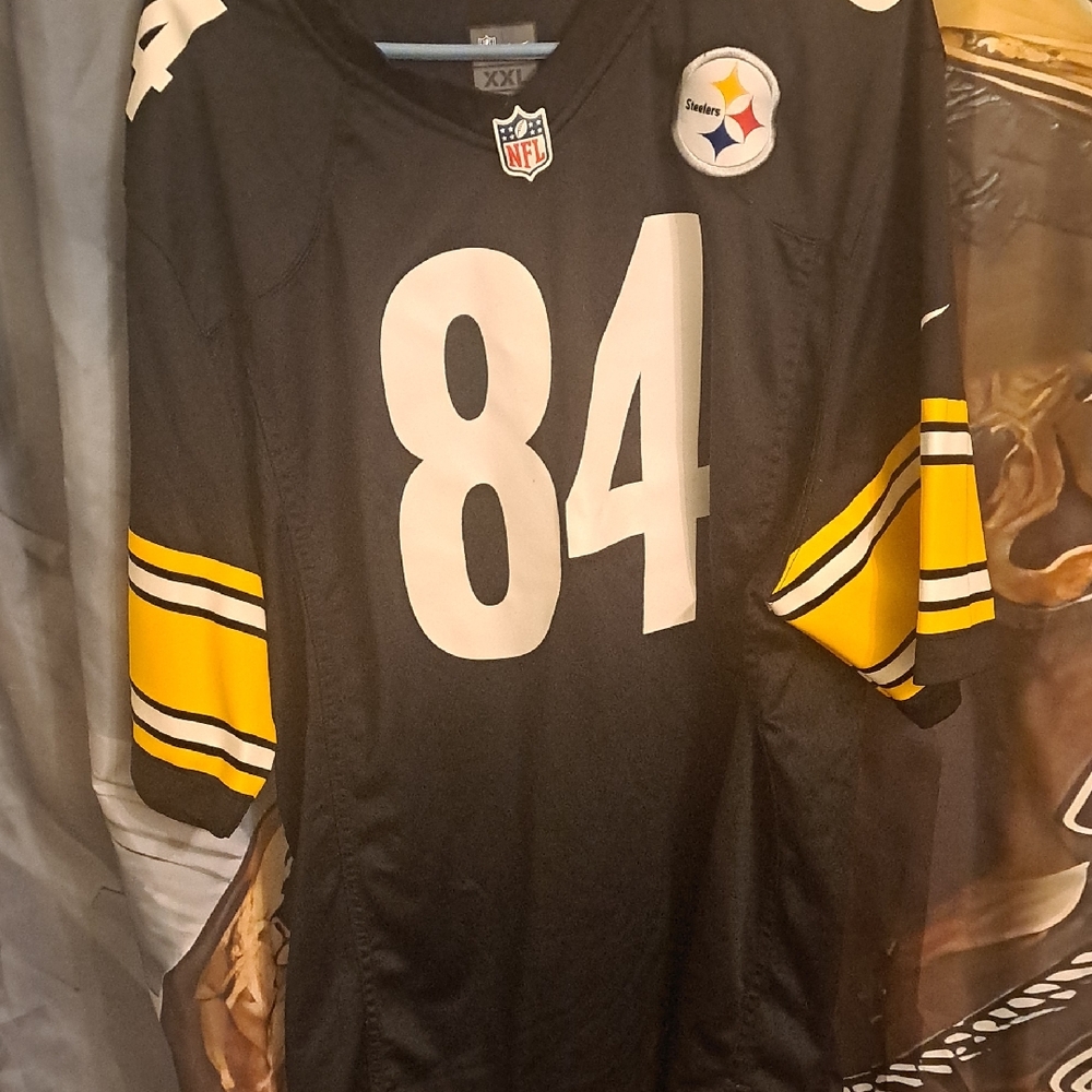 Nike Black and Yellow Men's Steeler Jersey Antonio Brown Iron On